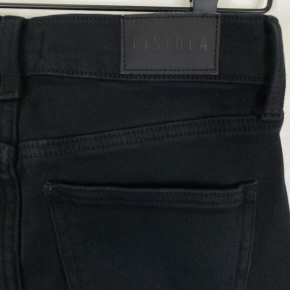 Pistola Teagan High Rise Twisted Jeans Womens Sz 27 Vinyl Black Slim Straight - Picture 11 of 12